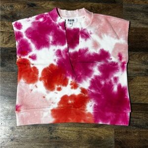 525 America Women's Sweatshirt - Pink and Orange Tie-Dye Size XS,NWT